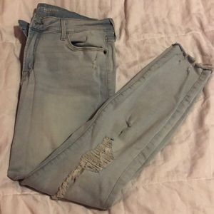 Light blue old navy rockstar mid rise jeans